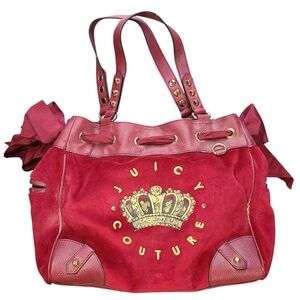Juicy Couture Crown Crest Daydreamer Bag Red Velour Y2K Authentic